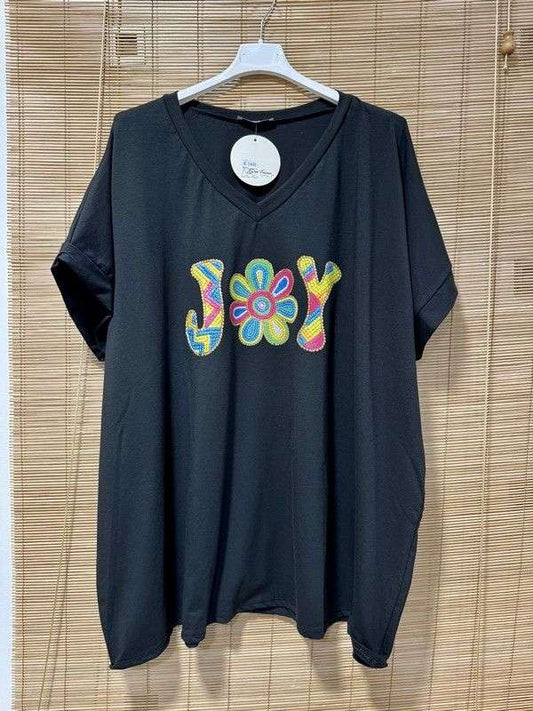 GRANDE TAILLE - T-shirt JOY noir