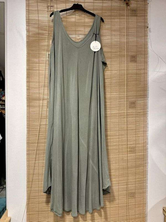 GRANDE TAILLE - Robe longue sans coutures fluide kaki