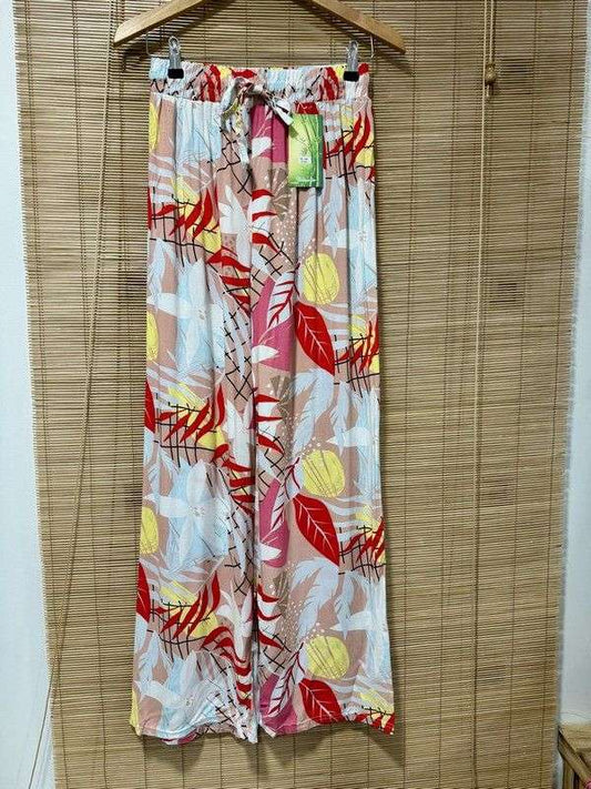 pantalon fluide jungle rouge