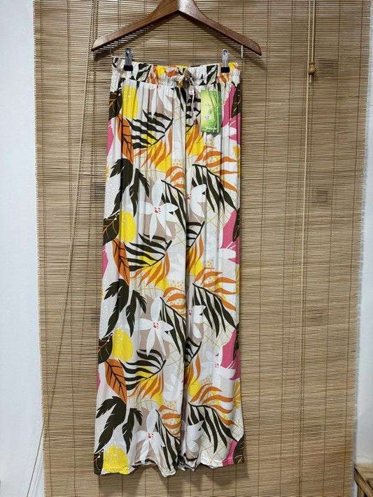 pantalon fluide jungle blanc