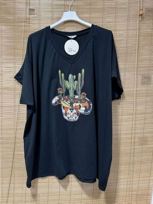 GRANDE TAILLE - T-shirt Cowboy noir