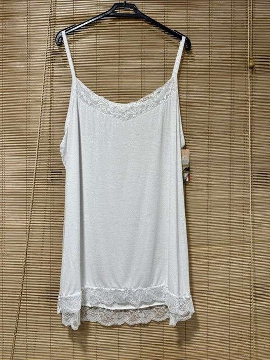 GRANDE TAILLE - Débardeur col dentelle blanc
