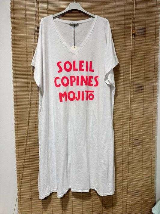 GRANDE TAILLE - Robe t-shirt Mojito blanc