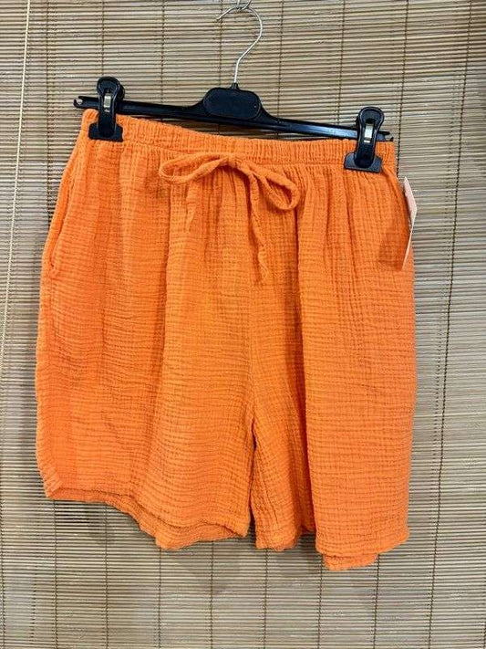 Short en gaze de coton orange