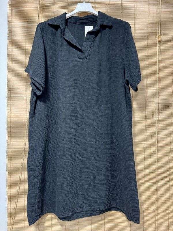 Robe gaze de coton noire