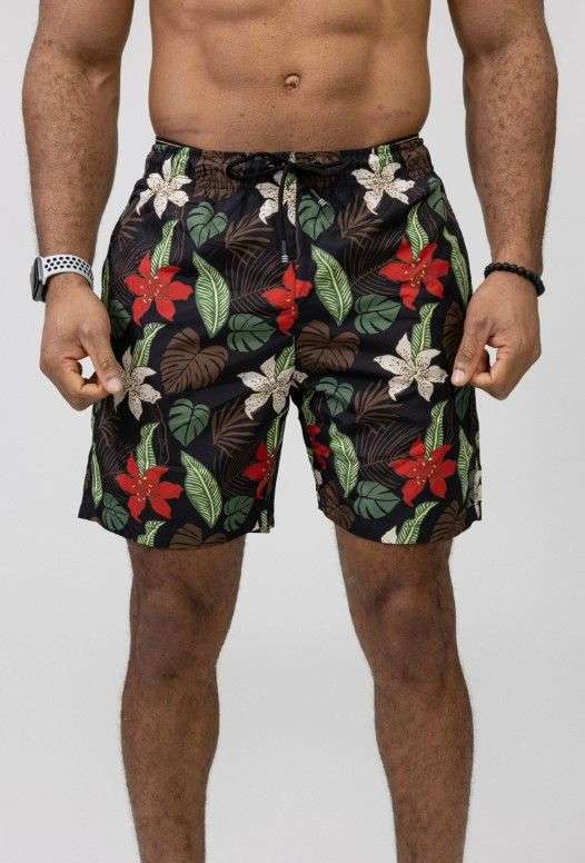 Short de bain jungle noir