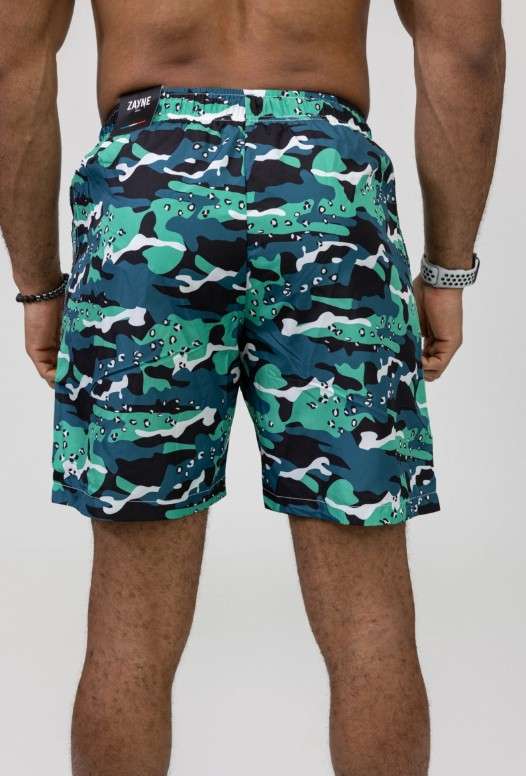 Short de bain camo vert