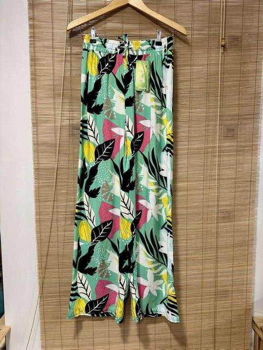 pantalon fluide jungle vert