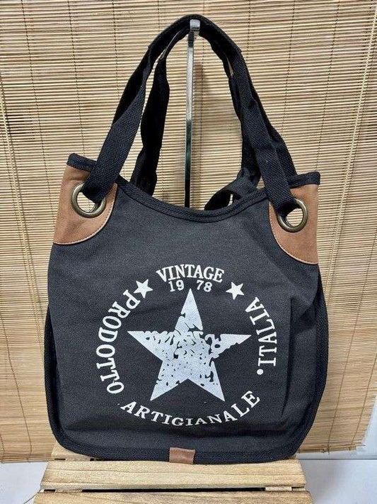 Sac en toile Vintage noir