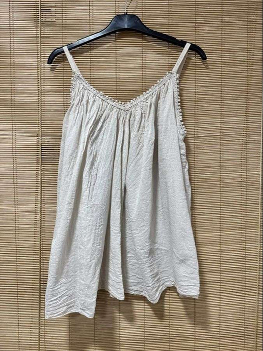 Top voile de coton sable