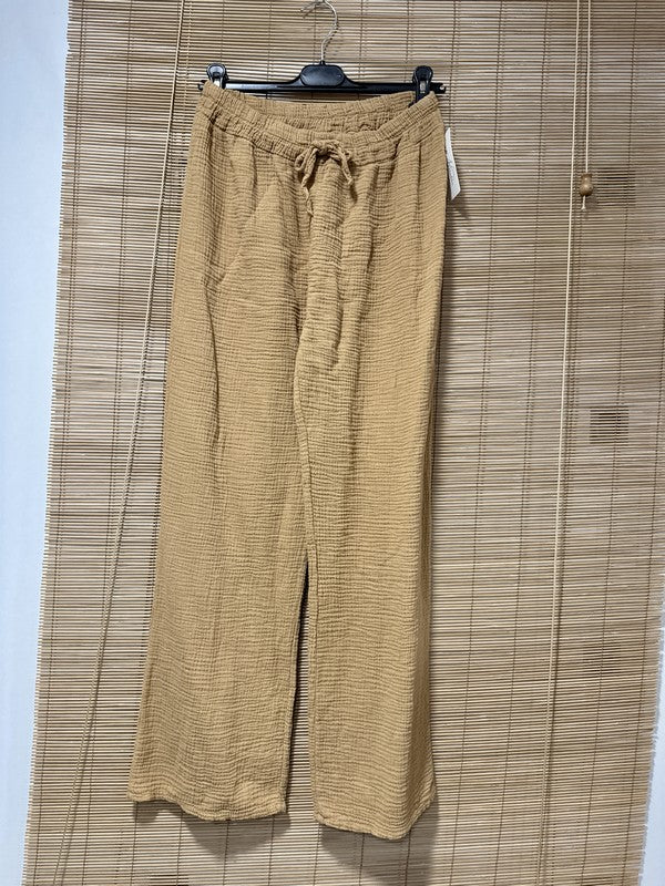 Pantalon gaze de coton camel