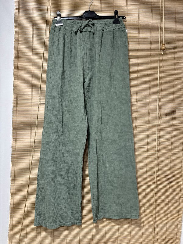 Pantalon gaze de coton kaki