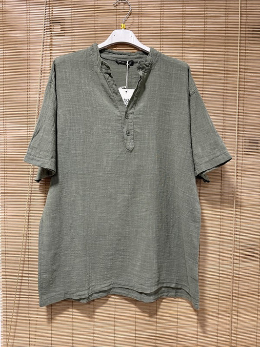 T-shirt CLAUDIO boutons kaki