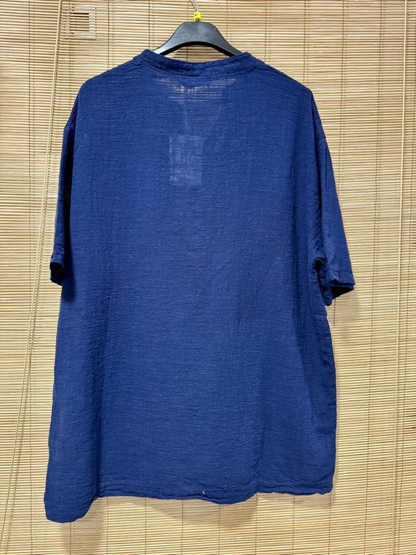 T-shirt CLAUDIO boutons bleu marine