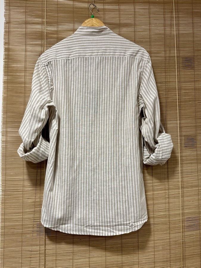 Chemise rayée DUTTON beige