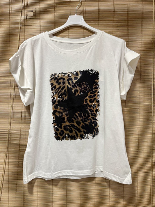 T-shirt blanc léo étoile