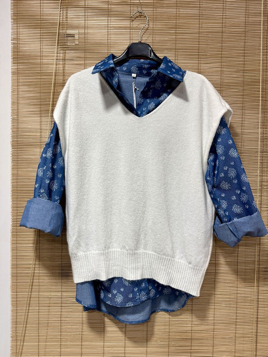 Pull débardeur LANA blanc