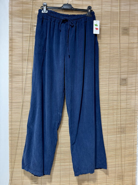 Pantalon en velours bleu marine