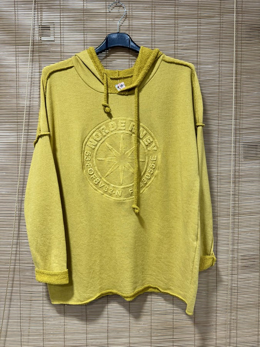 Sweat à capuche NORDE moutarde