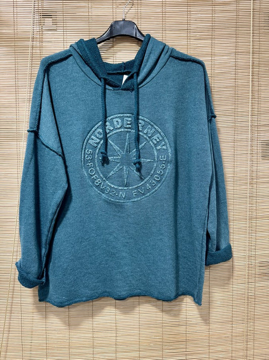 Sweat à capuche NORDE bleu canard