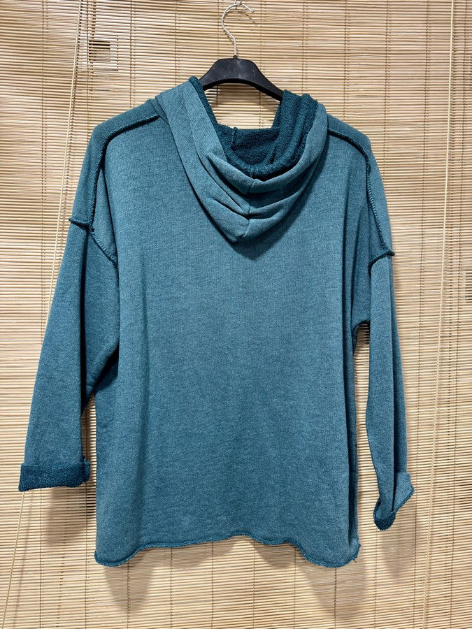 Sweat à capuche NORDE bleu canard