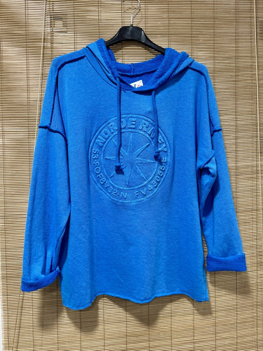 Sweat à capuche NORDE bleu roi