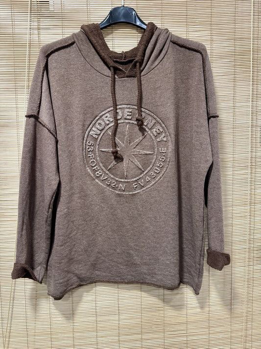 Sweat à capuche NORDE marron