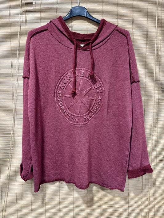 Sweat à capuche NORDE bordeaux