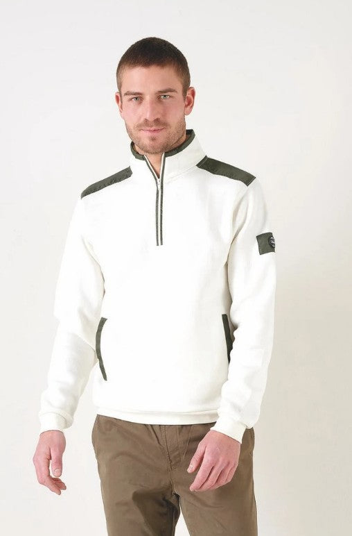 Sweat col zippé MATTIA blanc du M au 2XL