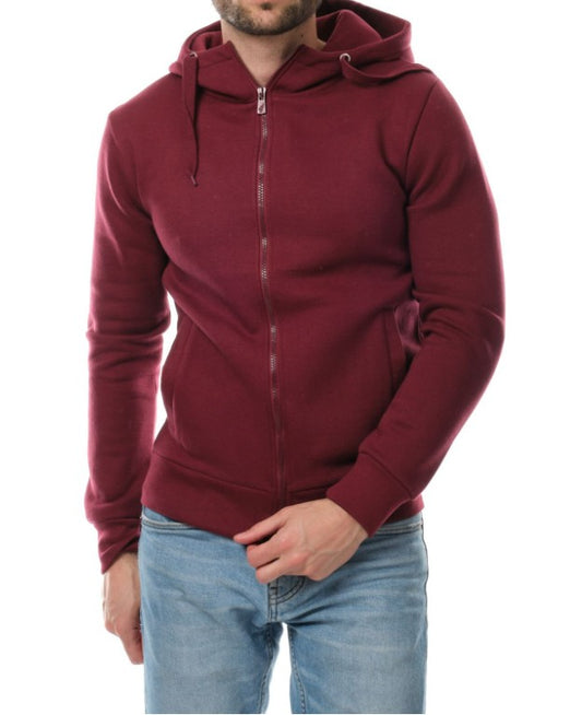 Gilet zippé à capuche BRAWL bordeaux du S au XL
