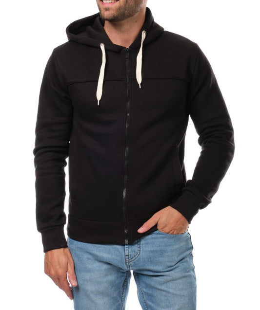 Gilet zippé à capuche LAURENT noir du S au 2XL