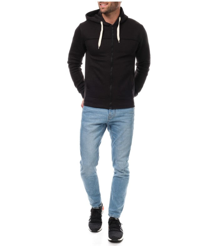 Gilet zippé à capuche LAURENT noir du S au 2XL