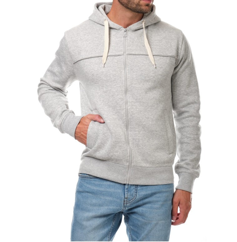 Gilet zippé à capuche LAURENT gris du S au 2XL