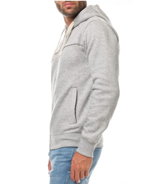 Gilet zippé à capuche LAURENT gris du S au 2XL