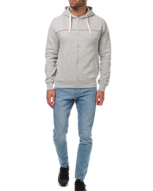 Gilet zippé à capuche LAURENT gris du S au 2XL