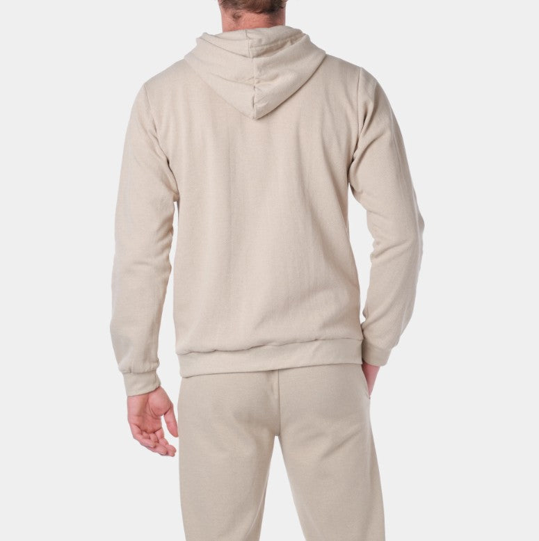 Gilet zippé à capuche SATORU sable du S au 2XL