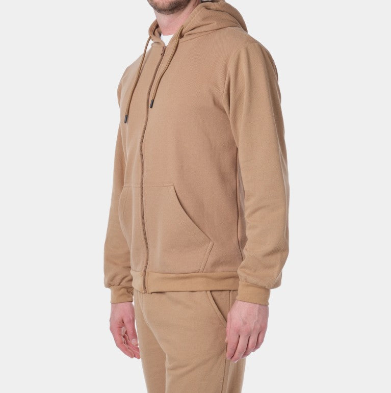Gilet zippé à capuche SATORU camel du S au 2XL