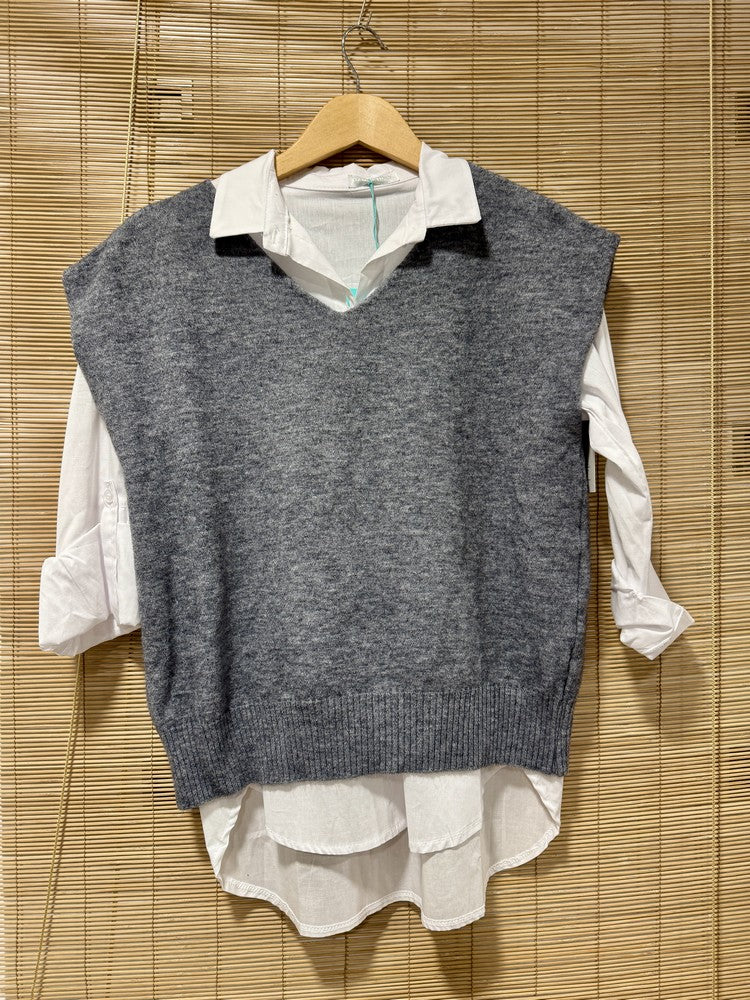 Pull débardeur LANA gris