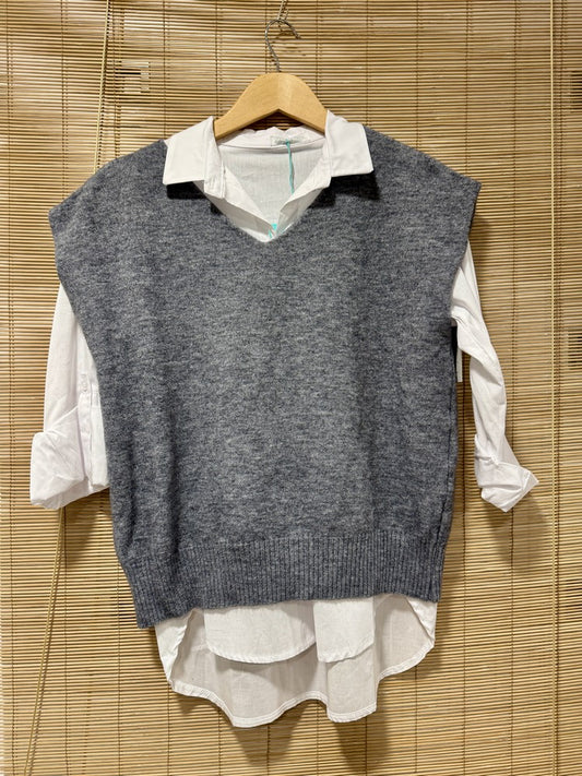 Pull débardeur LANA gris