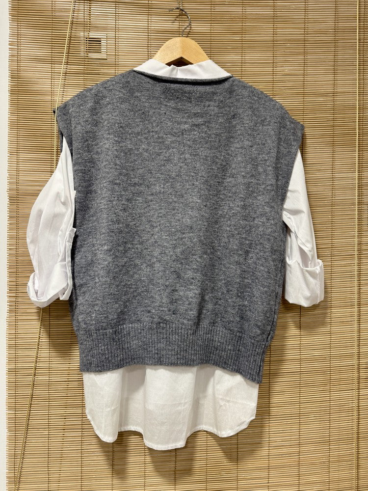 Pull débardeur LANA gris
