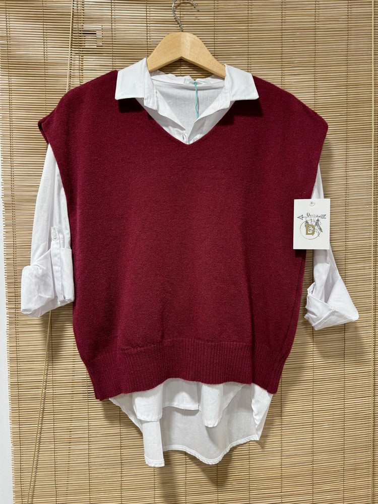 Pull débardeur LANA prune