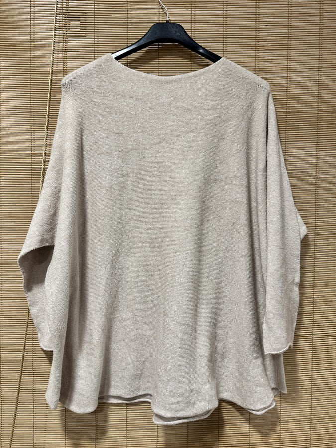 Pull chauve-souris sable