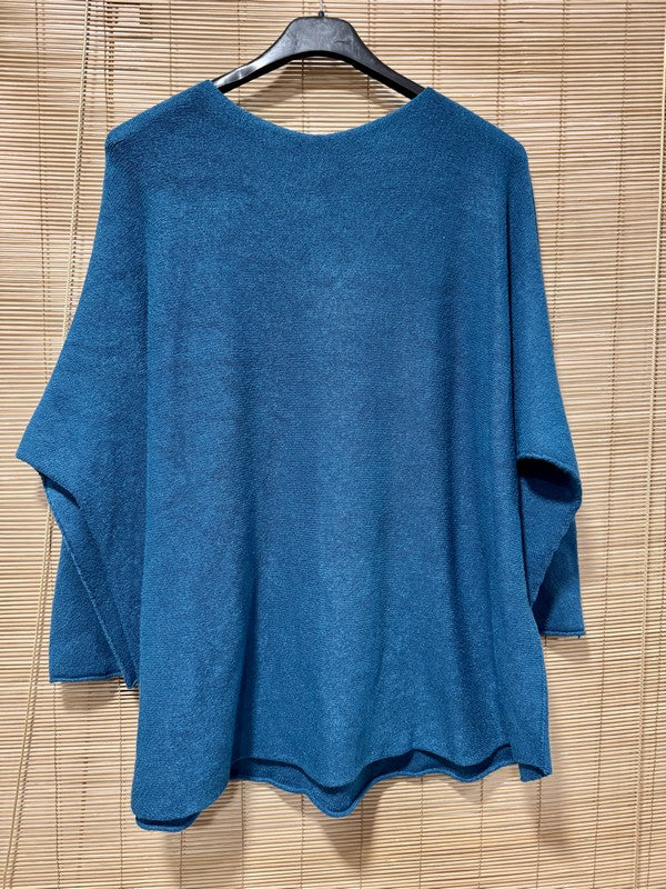 Pull chauve-souris CHAMPAGNE bleu roi (Copie)