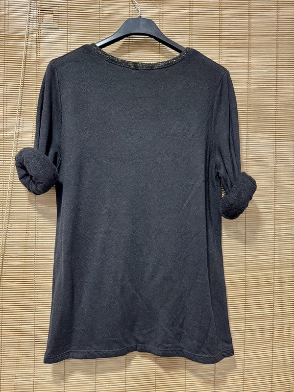 Pull fin intérieur molletonné Rock'n'Roll noir