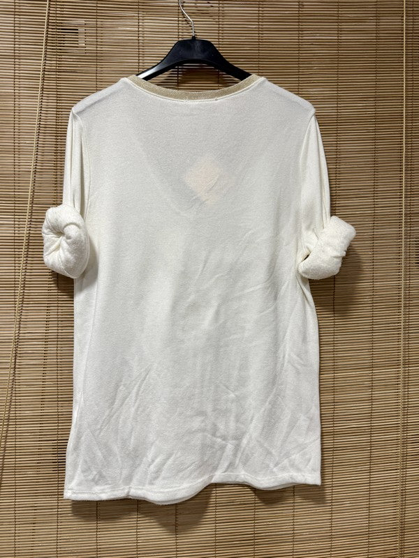 Pull fin intérieur molletonné Rock'n'Roll blanc