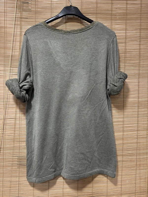 Pull fin intérieur molletonné Rock'n'Roll kaki