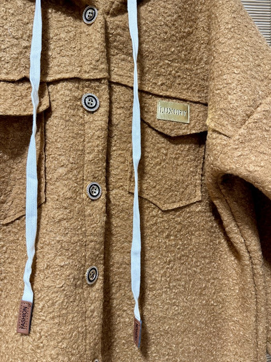 Manteau Teddy camel