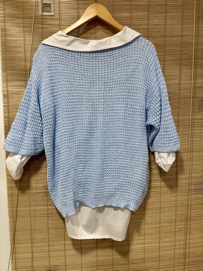 Pull ajouré The Tote Bag bleu ciel