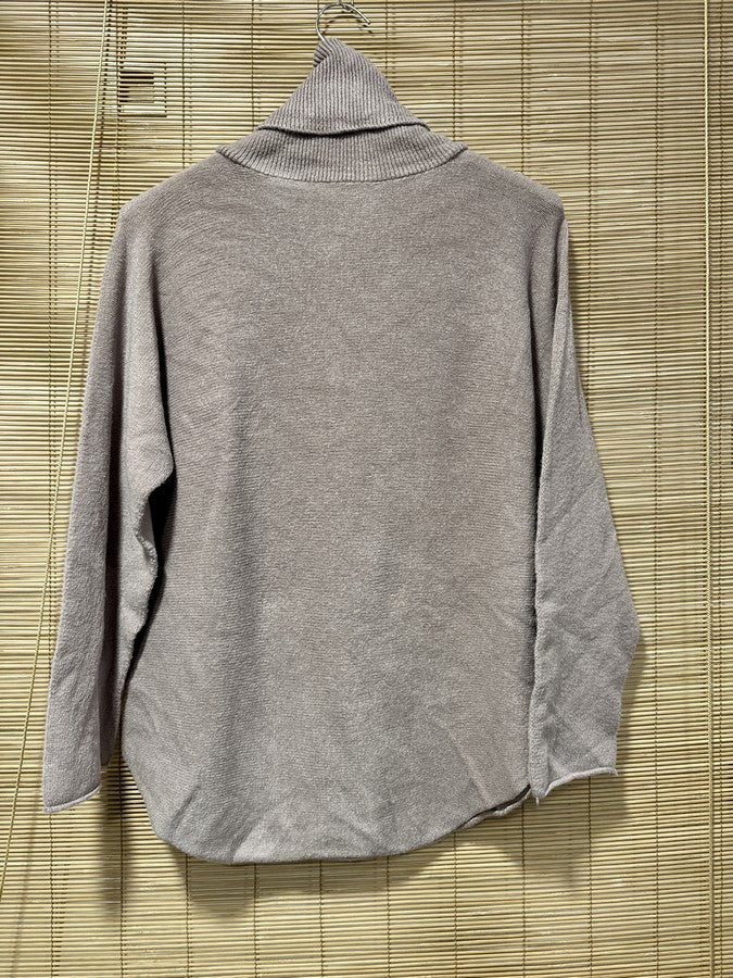 Pull col roulé taupe