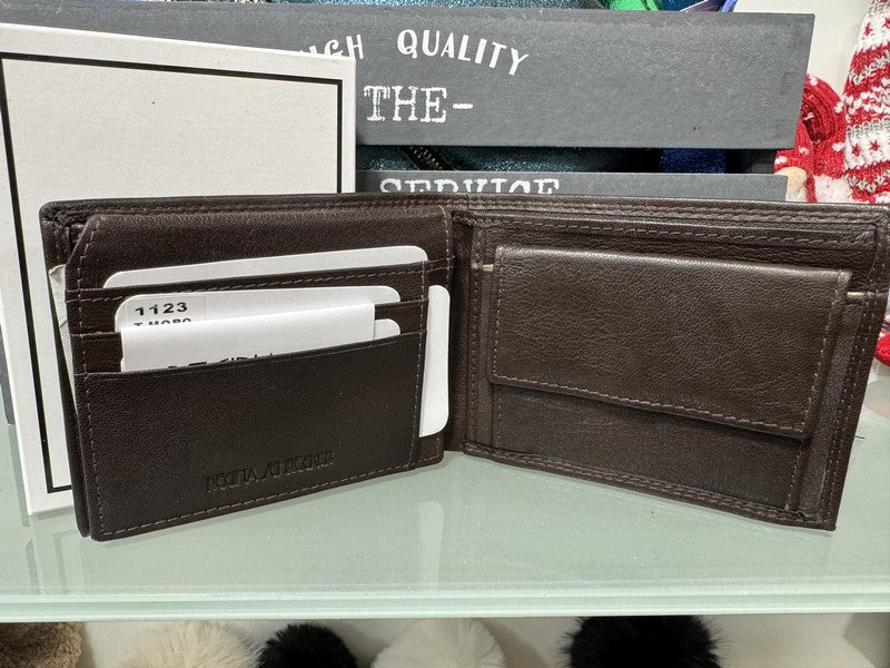 Portefeuille homme en cuir marron